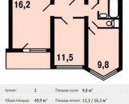 2-комнатная квартира площадью 49.9 кв.м, Вертолётчиков ул, 15 | цена 5 145 000 руб. | www.metrprice.ru