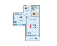 1-комнатная квартира площадью 37 кв.м, переулок Рупасовский 2-й, д.5к5 | цена 2 738 000 руб. | www.metrprice.ru
