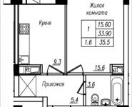 1-комнатная квартира площадью 35.5 кв.м, Просвещения, 12 | цена 2 239 305 руб. | www.metrprice.ru