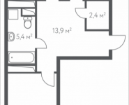 2-комнатная квартира площадью 78.3 кв.м, 1-й Нагатинский проезд, 14, корп.1 | цена 17 178 237 руб. | www.metrprice.ru