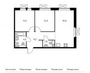 2-комнатная квартира площадью 56.6 кв.м,  | цена 5 320 400 руб. | www.metrprice.ru