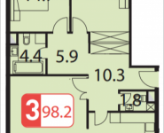 3-комнатная квартира площадью 98.2 кв.м, Ивановская, 7, корп.9 | цена 8 243 890 руб. | www.metrprice.ru