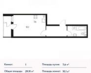 1-комнатная квартира площадью 29 кв.м, Ракетчиков ул., 58 | цена 2 497 485 руб. | www.metrprice.ru