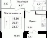 1-комнатная квартира площадью 38.6 кв.м, Щелково платф, 1 | цена 2 856 400 руб. | www.metrprice.ru