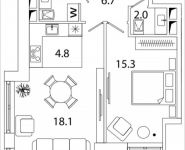 2-комнатная квартира площадью 51.2 кв.м в ЖК "SREDA", Рязанский проспект, 2, корп.M6 | цена 8 804 301 руб. | www.metrprice.ru