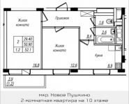 2-комнатная квартира площадью 52.1 кв.м, Просвещения, 12 | цена 3 016 955 руб. | www.metrprice.ru