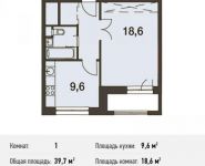 1-комнатная квартира площадью 39.7 кв.м, Волоколамское ш., 67АС1 | цена 7 544 469 руб. | www.metrprice.ru