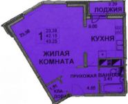 1-комнатная квартира площадью 44 кв.м, Московская улица, 5 | цена 5 060 000 руб. | www.metrprice.ru