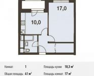 1-комнатная квартира площадью 41 кв.м, Волоколамское ш., 67АС1 | цена 6 766 927 руб. | www.metrprice.ru