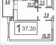 1-комнатная квартира площадью 37.3 кв.м, Садовая ул. | цена 2 190 079 руб. | www.metrprice.ru