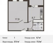 1-комнатная квартира площадью 37 кв.м, Базовская ул., 15 | цена 5 341 000 руб. | www.metrprice.ru