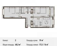 2-комнатная квартира площадью 68.3 кв.м, Каширское ш., 65 | цена 8 332 600 руб. | www.metrprice.ru