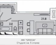 1-комнатная квартира площадью 25.6 кв.м в ЖК "SREDA", Рязанский проспект, 2, корп.3 | цена 5 560 755 руб. | www.metrprice.ru