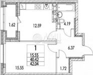 1-комнатная квартира площадью 42.5 кв.м в ЖК "Зиларт", Автозаводская ул., 23 | цена 7 710 136 руб. | www.metrprice.ru