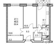 2-комнатная квартира площадью 50 кв.м, Центральный пр. | цена 4 032 000 руб. | www.metrprice.ru