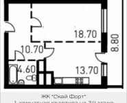 1-комнатная квартира площадью 51 кв.м, 1-й Нагатинский пр-д, корп.206 | цена 12 925 786 руб. | www.metrprice.ru