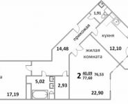 2-комнатная квартира площадью 77 кв.м, Народная ул., 23 | цена 5 144 880 руб. | www.metrprice.ru