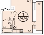 1-комнатная квартира площадью 30.7 кв.м, Дружбы, 40 | цена 2 988 645 руб. | www.metrprice.ru