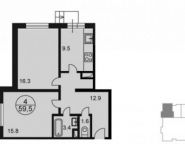 2-комнатная квартира площадью 59.5 кв.м, Радио ул. | цена 5 682 250 руб. | www.metrprice.ru