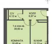 1-комнатная квартира площадью 39.6 кв.м, микрорайон "Голландский квартал", д.19 | цена 3 168 000 руб. | www.metrprice.ru