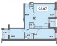 3-комнатная квартира площадью 98 кв.м, Краснобогатырская ул., 21 | цена 17 983 464 руб. | www.metrprice.ru