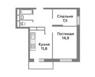 2-комнатная квартира площадью 47 кв.м,  | цена 3 521 616 руб. | www.metrprice.ru