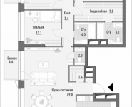 3-комнатная квартира площадью 130.04 кв.м, 1-я Ямская, 8 | цена 38 310 000 руб. | www.metrprice.ru