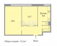 2-комнатная квартира площадью 51.3 кв.м, Ореховый бул., 53 | цена 6 550 000 руб. | www.metrprice.ru