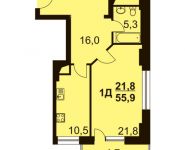 1-комнатная квартира площадью 55 кв.м, 1 Ударной Армии ул., 95 | цена 3 745 300 руб. | www.metrprice.ru