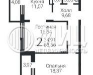 2-комнатная квартира площадью 63.6 кв.м,  | цена 4 350 000 руб. | www.metrprice.ru