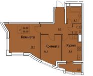 3-комнатная квартира площадью 78.78 кв.м, Ярославское ш, 141 | цена 5 238 870 руб. | www.metrprice.ru