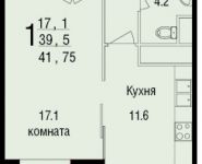 1-комнатная квартира площадью 44 кв.м, Академика Янгеля ул., 2 | цена 8 499 000 руб. | www.metrprice.ru