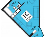 1-комнатная квартира площадью 27.27 кв.м, Красноказарменная, 14А к3, корп.3 | цена 5 181 300 руб. | www.metrprice.ru