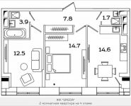 2-комнатная квартира площадью 55.2 кв.м, Рязанский проспект, 2, корп.М2 | цена 9 199 908 руб. | www.metrprice.ru