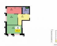 2-комнатная квартира площадью 44.5 кв.м, Выборгская ул., 7К1 | цена 7 374 520 руб. | www.metrprice.ru