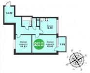 2-комнатная квартира площадью 54.9 кв.м, Дубнинская улица, 10к5 | цена 3 294 000 руб. | www.metrprice.ru