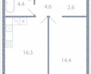 1-комнатная квартира площадью 42.3 кв.м, Новоалексеевская, 16с7 | цена 9 728 540 руб. | www.metrprice.ru