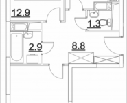 2-комнатная квартира площадью 55.3 кв.м, Транспортный проезд, 15 | цена 5 094 789 руб. | www.metrprice.ru