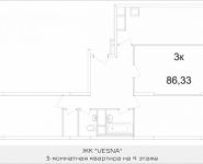 3-комнатная квартира площадью 86.33 кв.м, Ясная, 8, корп.5 | цена 5 461 063 руб. | www.metrprice.ru