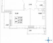 2-комнатная квартира площадью 51.3 кв.м, Горная, 6 | цена 3 611 520 руб. | www.metrprice.ru