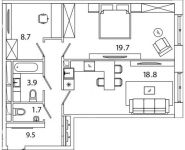2-комнатная квартира площадью 62.38 кв.м, Рязанский проспект, д.влд 2 | цена 10 032 263 руб. | www.metrprice.ru