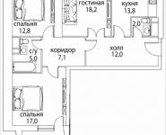 3-комнатная квартира площадью 91 кв.м, Золоторожский Вал, 11, стр. 9, корп.1 | цена 14 303 390 руб. | www.metrprice.ru