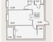 2-комнатная квартира площадью 70.3 кв.м, Народного Ополчения ул., 18К5 | цена 7 738 500 руб. | www.metrprice.ru