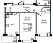 2-комнатная квартира площадью 53 кв.м, Просвещения ул. | цена 2 928 000 руб. | www.metrprice.ru