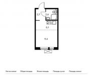 1-комнатная квартира площадью 19.8 кв.м, жилой комплекс Мякинино Парк, | цена 3 245 220 руб. | www.metrprice.ru