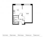 1-комнатная квартира площадью 33.72 кв.м,  | цена 3 318 048 руб. | www.metrprice.ru