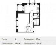 1-комнатная квартира площадью 35.9 кв.м, Софийская ул. | цена 2 634 421 руб. | www.metrprice.ru