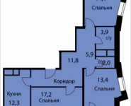 3-комнатная квартира площадью 80.9 кв.м, Акуловская, 2Д | цена 5 582 100 руб. | www.metrprice.ru