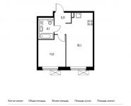 1-комнатная квартира площадью 38.2 кв.м,  | цена 4 702 420 руб. | www.metrprice.ru