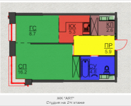 2-комнатная квартира площадью 43.5 кв.м, Авангардная, корп.5 | цена 4 785 000 руб. | www.metrprice.ru